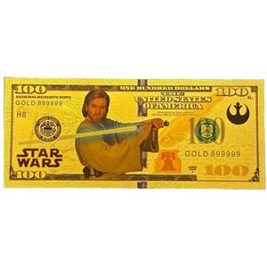 STAR WARS Obi-Wan Kenobi - Revenge of the Sith Era 24K Gold Banknote $100 Bill